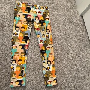 Fendi Blue and Orange Cartoon Print Leggings